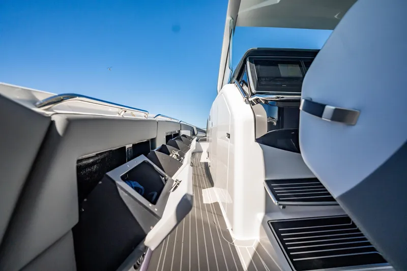  Yacht Photos Pics 2024 Cigarette 42' Auroris luxury boat interior with sleek design and modern features.