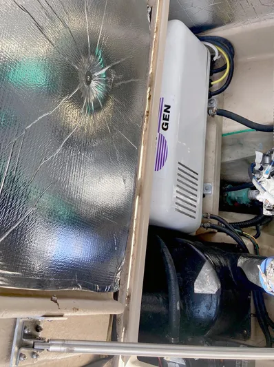 Seaburd Yacht Photos Pics Engine compartment of 2018 Ranger Tugs R-29 S with generator and insulation.