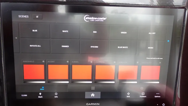  Yacht Photos Pics Touchscreen interface for Shadow-Caster LED lighting on 2024 Statement 350 Open.