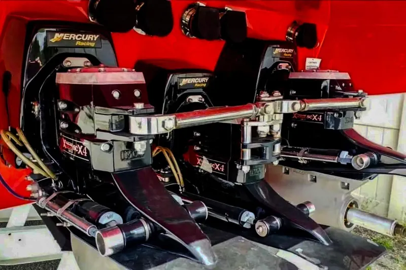  Yacht Photos Pics Mercury Racing engines on a 2005 Outerlimits 51 Sport Yacht, showcasing powerful performance.