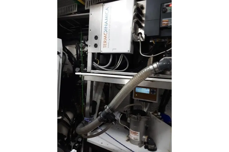 Endless Summer Yacht Photos Pics Engine room showing the AC system with Termodinamica equipment.