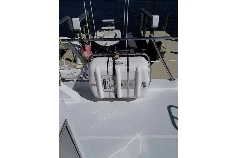 Endless Summer Yacht Photos Pics Switlik 6 Person Liferaft on Flybridge