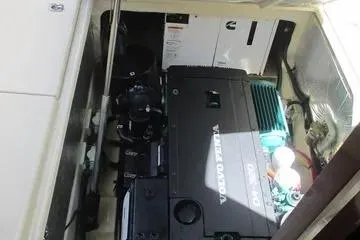  Yacht Photos Pics Engine compartment of 2021 Ranger Tugs R-31 CB, showcasing Volvo Penta engine.