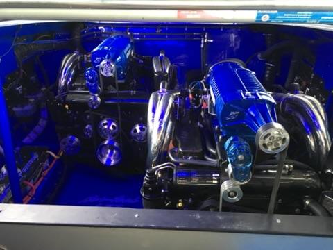 2013 Nor-Tech 477 SPX Vee Bottom engine compartment with dual high-performance engines.