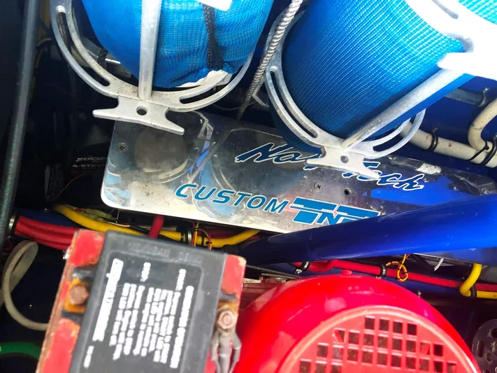  Yacht Photos Pics Engine compartment of 2013 Nor-Tech 477 SPX Vee Bottom boat with custom components.