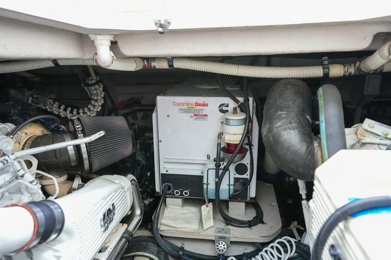 Yacht Photos Pics Engine room of a 2010 Sea Ray 500 Sundancer with Cummins Onan generator.
