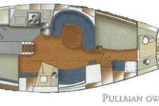  Yacht Photos Pics Floor plan of a 2007 Catalina 42 MkII sailboat interior layout.