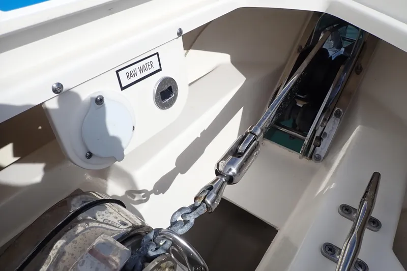  Yacht Photos Pics 2024 Pursuit S 288 Sport boat anchor system with raw water access.