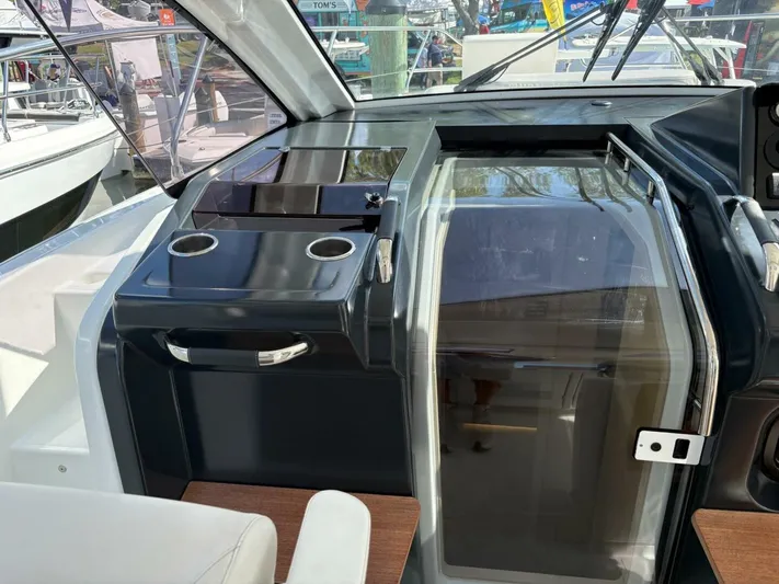  Yacht Photos Pics 2024 Jeanneau DB43 yacht cockpit with sleek design and modern amenities.