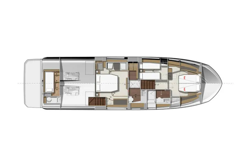  Yacht Photos Pics Manufacturer Provided Image: 2024 Prestige 590 yacht floor plan, showcasing luxurious interior layout and design.