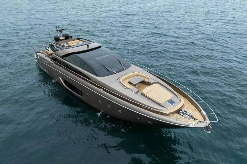 Da Rose Yacht Photos Pics Luxurious 2012 Riva 86' DOMINO yacht cruising on open water.