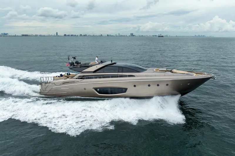 Da Rose Yacht Photos Pics Luxury 2012 Riva 86' DOMINO yacht cruising on open water.