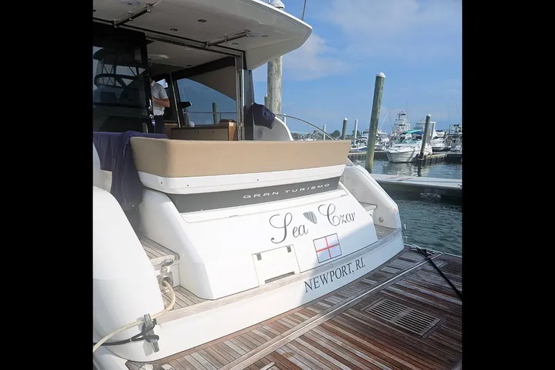 Sea Czar Yacht Photos Pics 2015 Fairline Targa 48 GT yacht docked in Newport, RI marina.