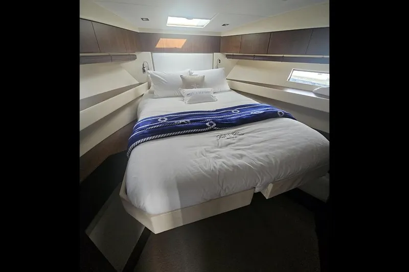 Sea Czar Yacht Photos Pics Luxurious bedroom interior of 2015 Fairline Targa 48 GT yacht.