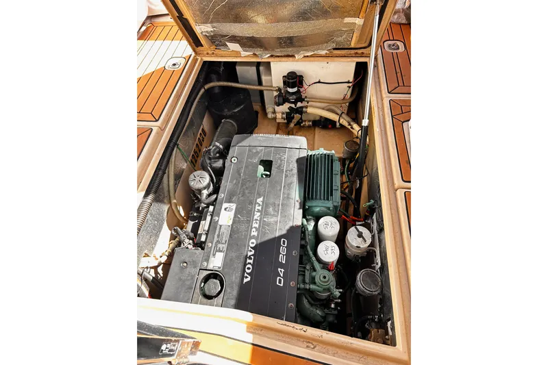  Yacht Photos Pics Engine compartment of a 2014 Cutwater C-28 boat with Volvo Penta D4 260 engine.
