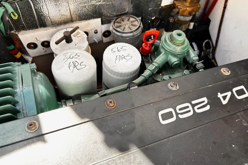  Yacht Photos Pics Engine compartment of a 2014 Cutwater C-28 boat, featuring D4 260 components.