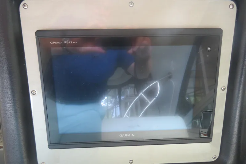 Swept Away Yacht Photos Pics Garmin GPSMAP 7612xsv on 2007 Cruisers Yachts 420 Express dashboard.