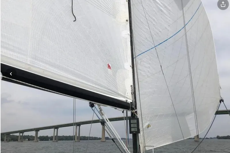 Targa Yacht Photos Pics Sailing on a 2008 Beneteau First 10R with bridge in background.