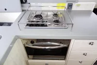 Modern kitchen in 2020 Leopard 43 Powercat with stove and oven.