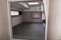 Interior cabin of 2020 Leopard 43 Powercat with modern design and skylight.