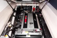 Engine compartment of a 2020 Leopard 43 Powercat with Yanmar engine.