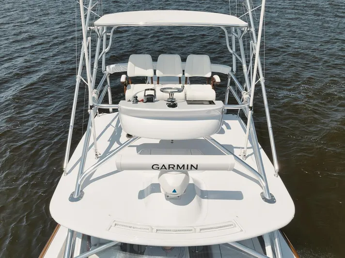 Slack Tide Yacht Photos Pics Gamefisherman 49 Slack Tide - Baush Marlin Tower with Folding Buggy Top