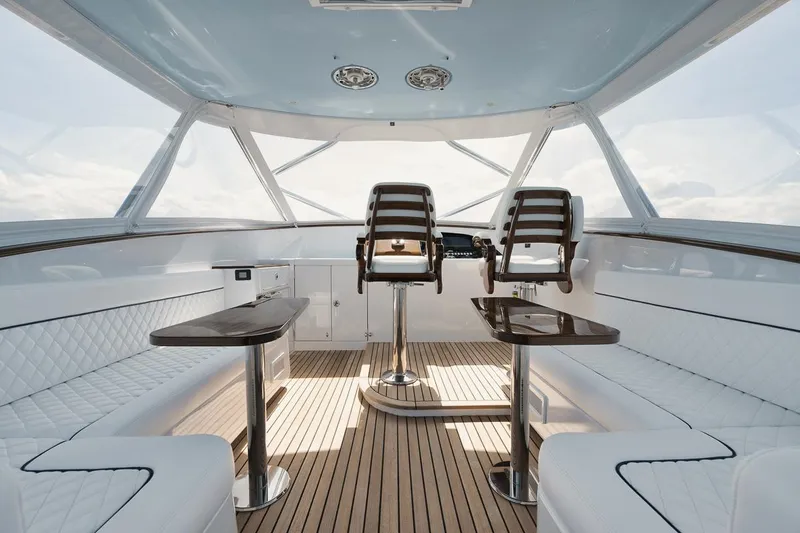 Slack Tide Yacht Photos Pics Gamefisherman 49 Slack Tide - Bridge Deck Seating, Release Marine Helm Tables
