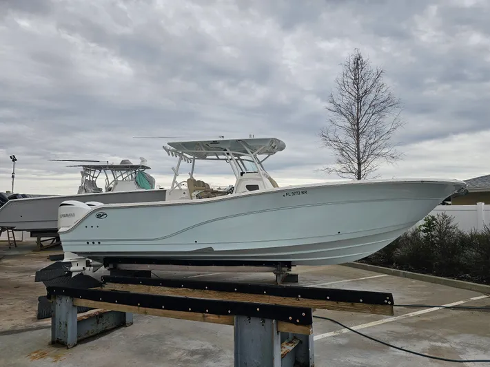  Yacht Photos Pics 2018 Sea Fox 328 Commander boat on a dock.
