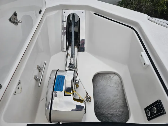  Yacht Photos Pics Anchor compartment of the 2018 Sea Fox 328 Commander.