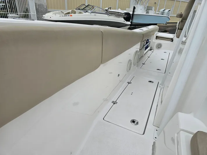 Yacht Photos Pics Interior view of a 2018 Sea Fox 328 Commander boat deck.
