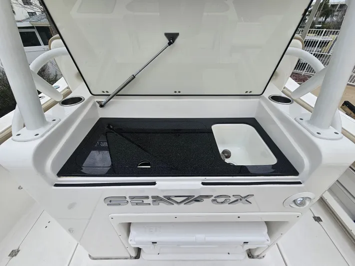  Yacht Photos Pics Sea Fox 328 Commander 2018 with open storage and sink.