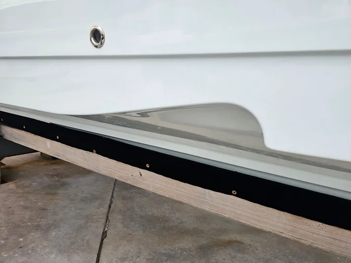  Yacht Photos Pics Close-up of a 2018 Sea Fox 328 Commander boat hull.