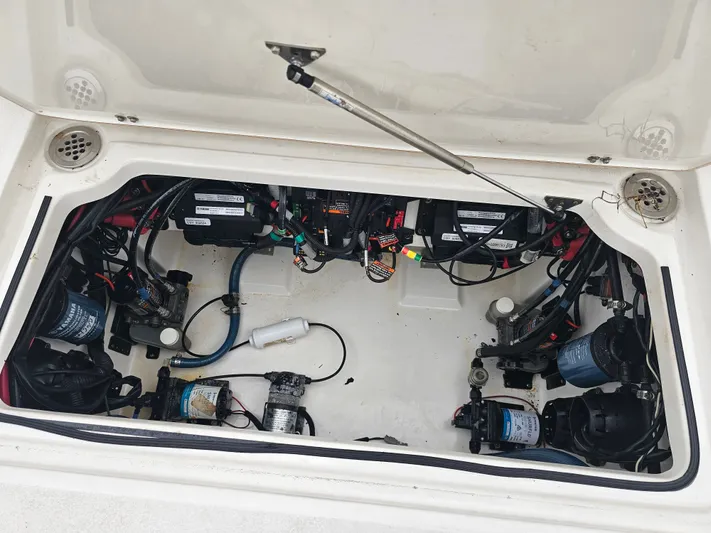  Yacht Photos Pics Electrical and pump system of a 2018 Sea Fox 328 Commander.