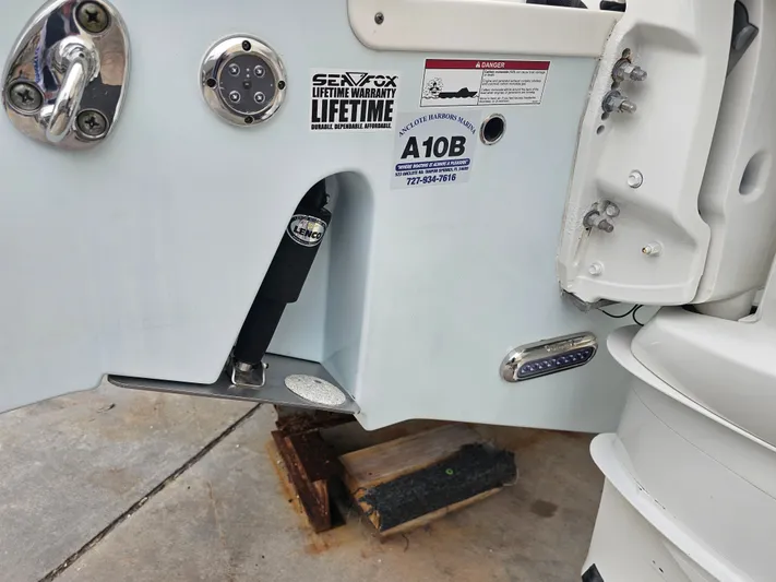  Yacht Photos Pics Rear view of a 2018 Sea Fox 328 Commander boat.