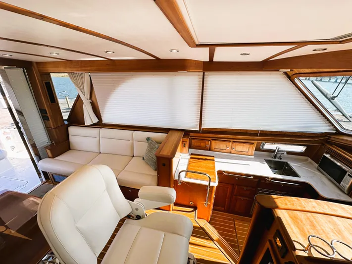 Vita Brevis Yacht Photos Pics Salon/Galley View from Helm Station