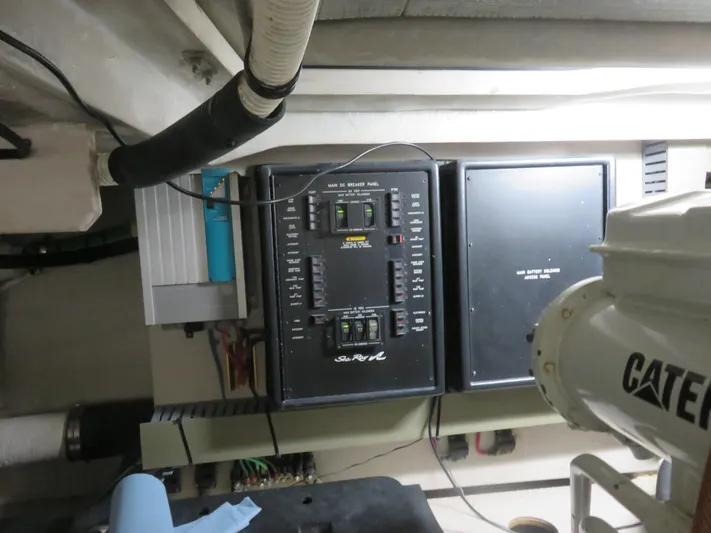  Yacht Photos Pics Electrical panel in a 2001 Sea Ray 510DA yacht engine room.