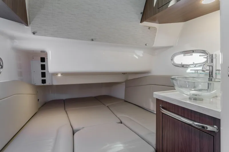 Robin Ann Yacht Photos Pics Luxurious interior cabin of 2018 Boston Whaler 380 Outrage with modern amenities.
