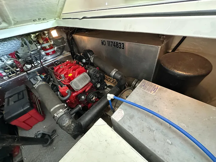  Yacht Photos Pics Engine compartment of 2004 Regal Commodore 3860 with visible components and wiring.