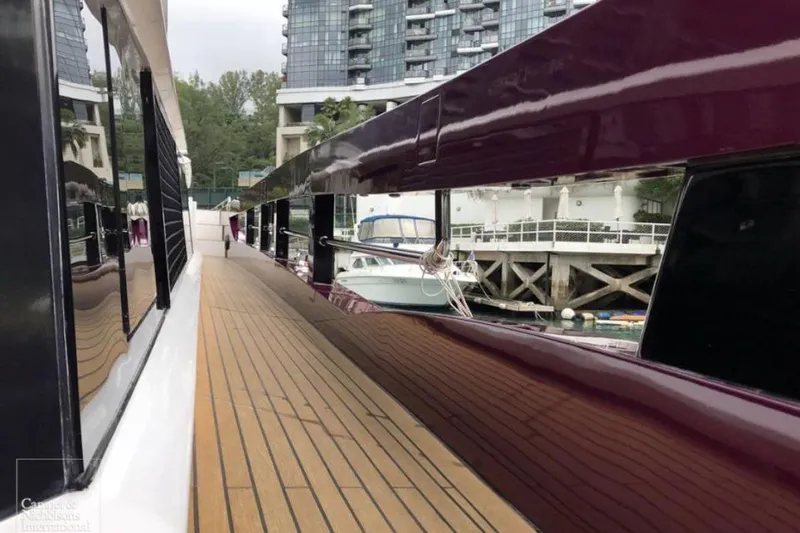 Argonaut Yacht Photos Pics Luxurious 2011 Baia ONE HUNDRED yacht deck with sleek design and modern architecture.