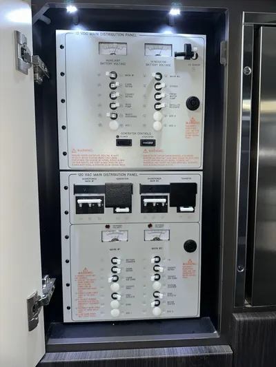  Yacht Photos Pics Electrical control panel in a 2020 Formula 380 Super Sport Crossover boat.