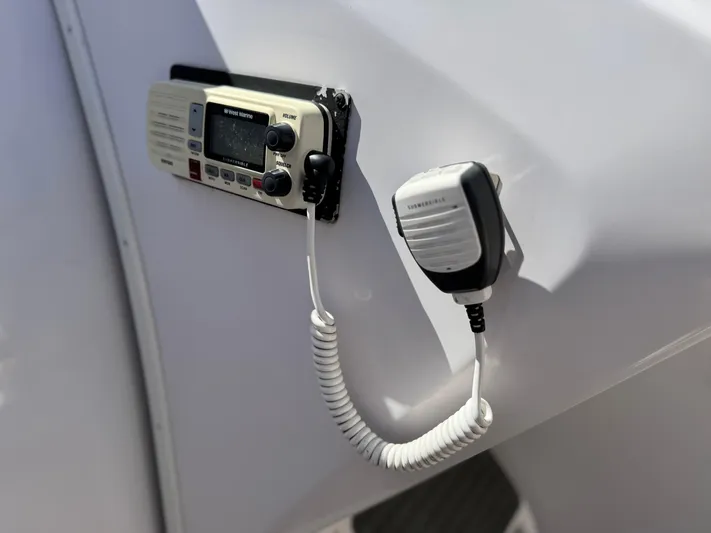  Yacht Photos Pics VHF marine radio and microphone on 2004 Donzi 38 ZX boat.