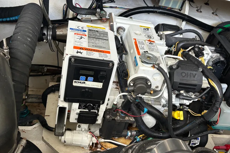  Yacht Photos Pics Engine compartment of a 2016 Sea Ray 350 Sundancer with Kohler generator.
