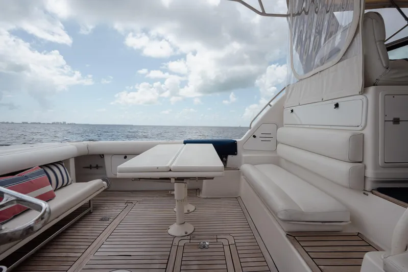  Yacht Photos Pics 1998 Tiara Yachts 4300 Open deck with seating and ocean view.