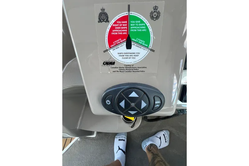  Yacht Photos Pics Control panel of a 2008 Cruisers Yachts 330 Express with navigation instructions.