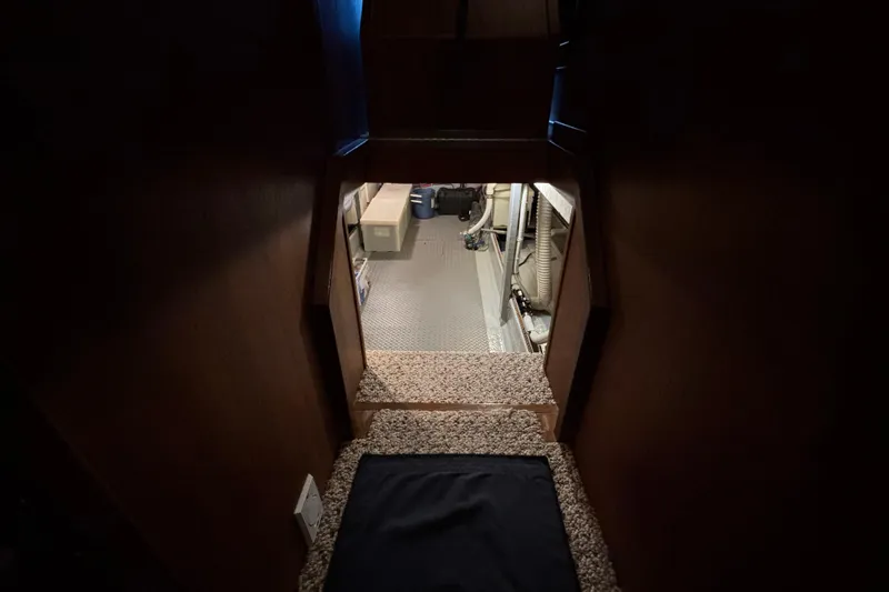 Encore II Yacht Photos Pics Entrance to basement under steps to staterooms