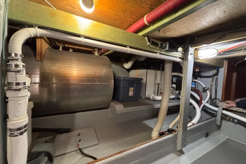 Encore II Yacht Photos Pics Port fuel tank and holding tank access