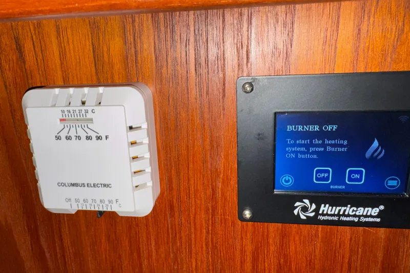 Encore II Yacht Photos Pics Thermostat and control panel for Hurricane furnace