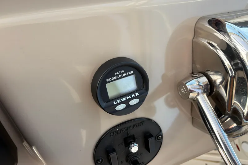 Devocean Yacht Photos Pics Control panel of a 2003 Sea Ray 360 Sundancer with Lewmar rode counter.