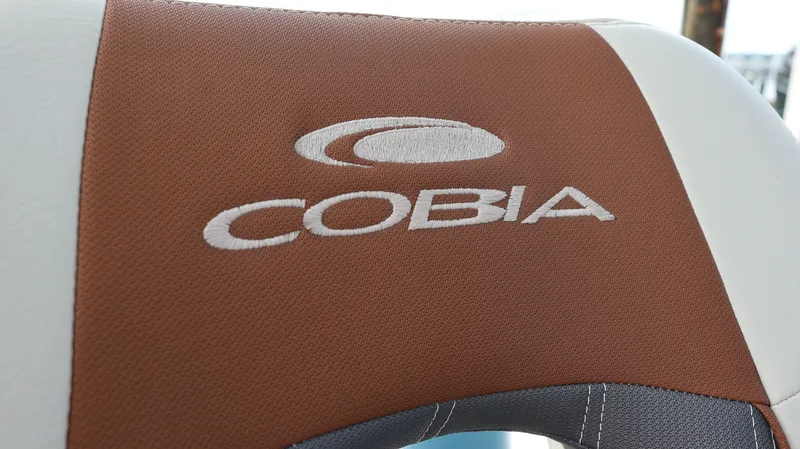Big Sea Yacht Photos Pics Cobia 350 Center Console 2020 boat seat with logo embroidery.