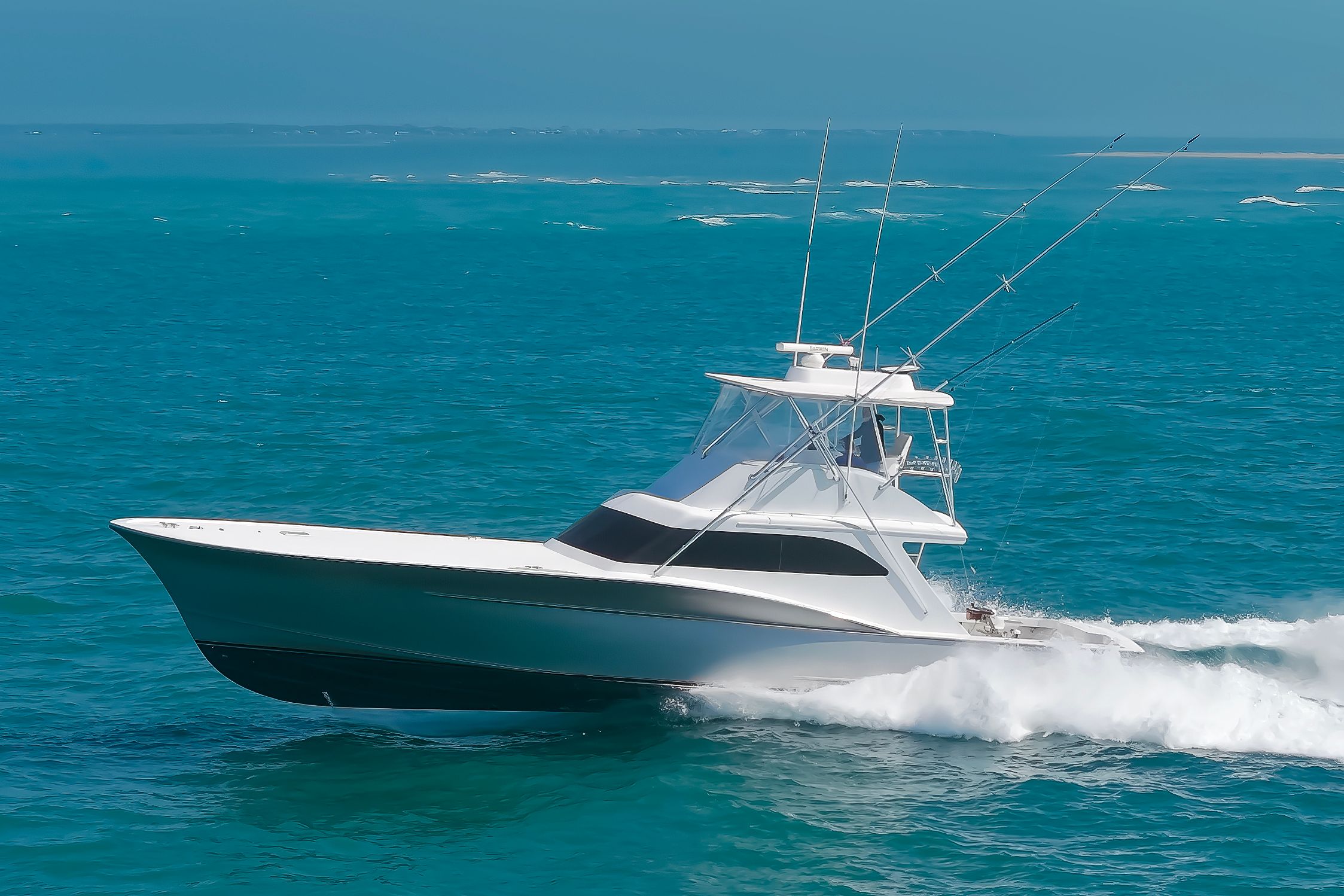 Custom Carolina Terry Guthrie Sportfish 2000 cruising on open sea.